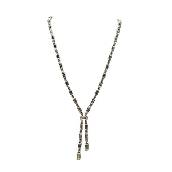 Kramer Jewelry - Vintage Kramer Rhinestone Necklace With Baguette and Round Cut Crystals